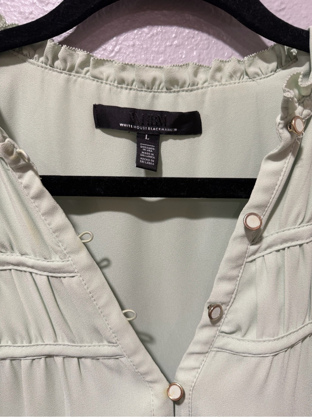White House Black Market Mint Green Sleeveless Pleated Blouse Size L - Picture 2 of 4